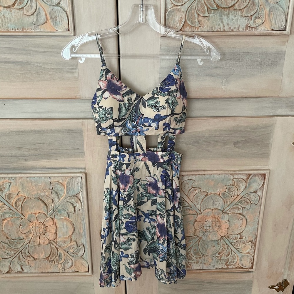 Rumor Boutique Floral Cutout Dress